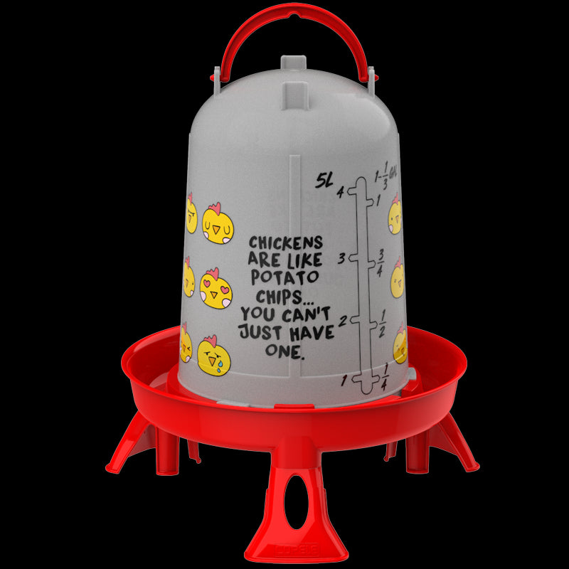 Poultry Drinker with Legs "Chips" 5L - Red