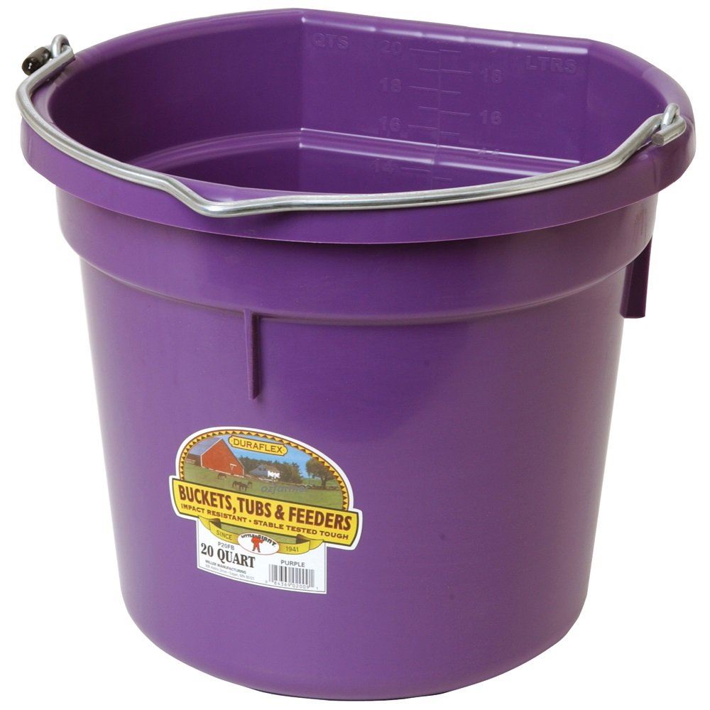 Bucket Plastic Flat Back 19L PURPLE