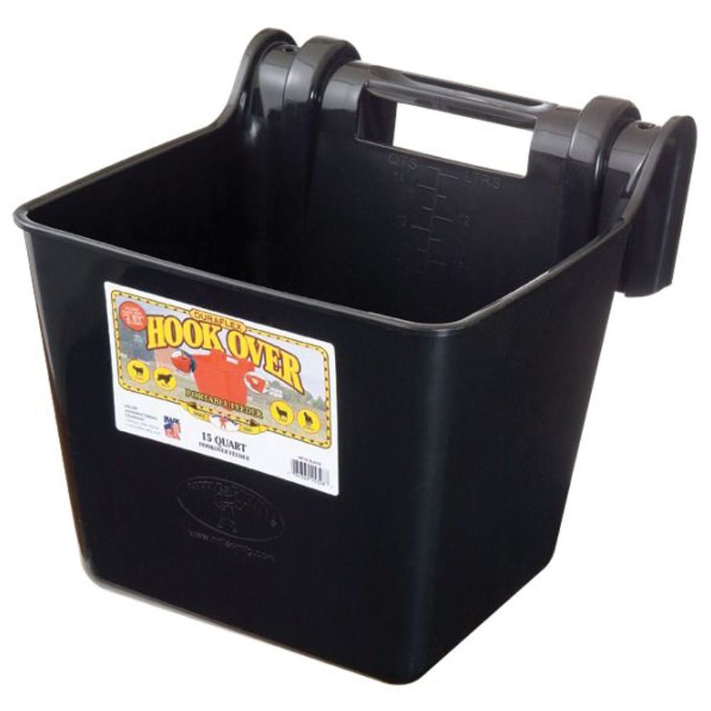 15 Litre Hook Over Feed Bucket Little Giant BLACK