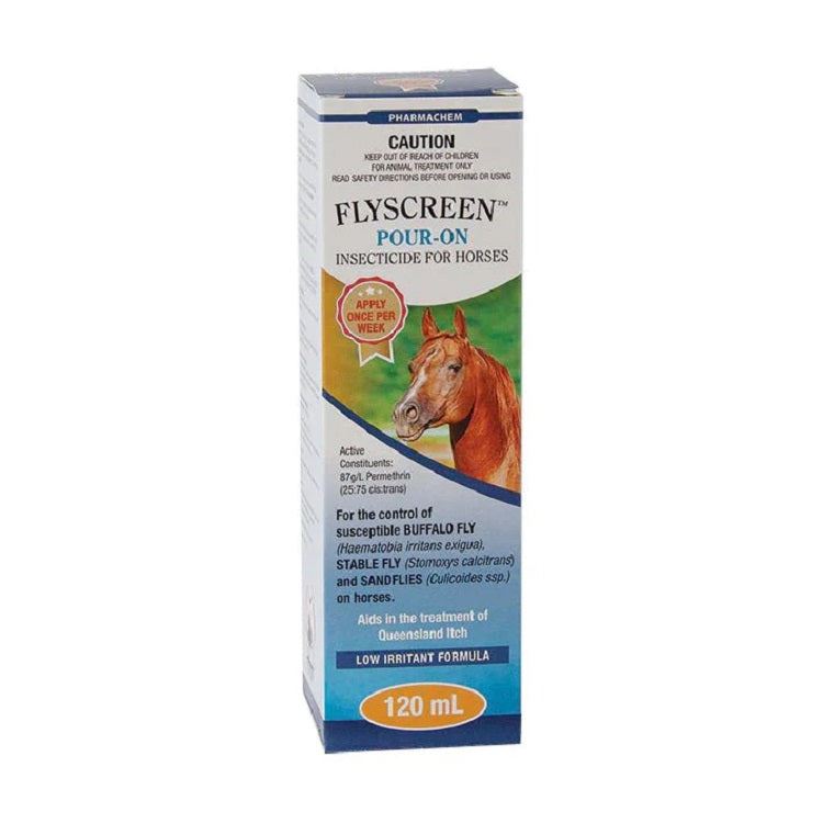 Flyscreen Pour-On Fly Control for Horses 120ml