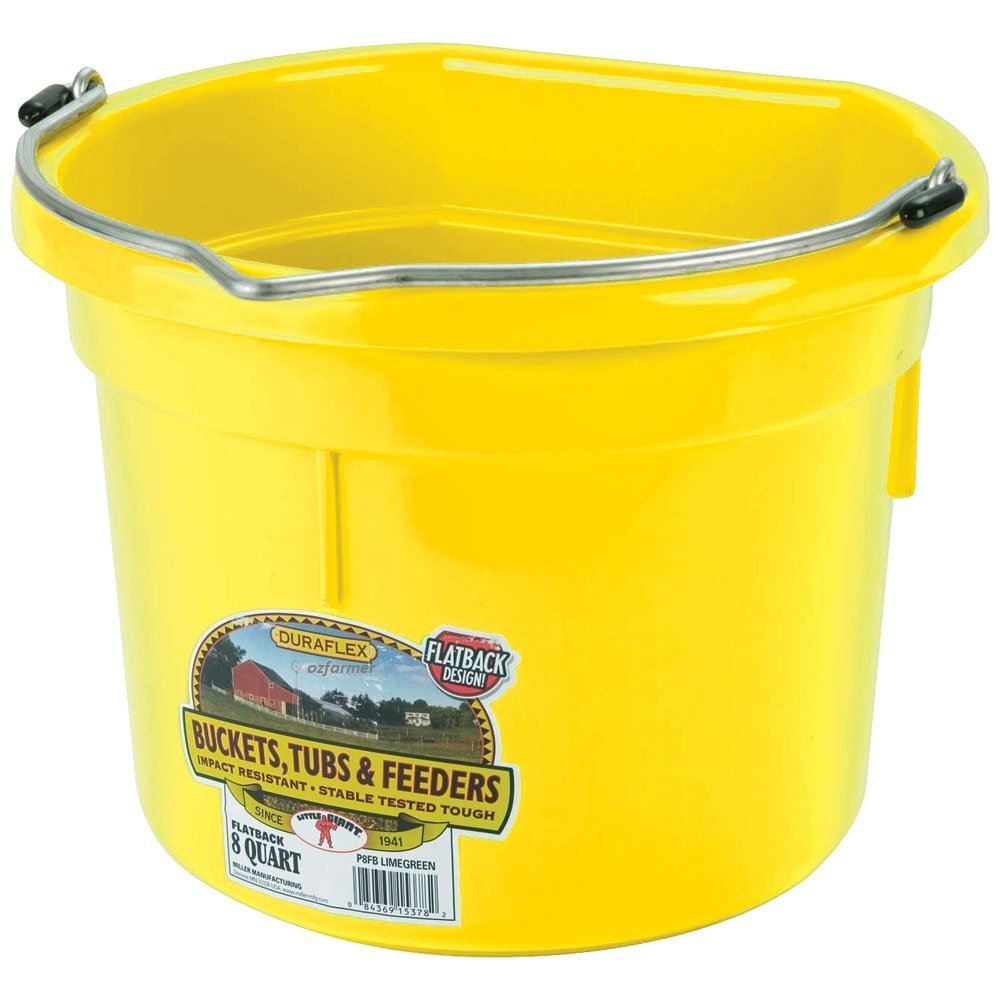 Bucket Plastic Flat Back 19L YELLOW