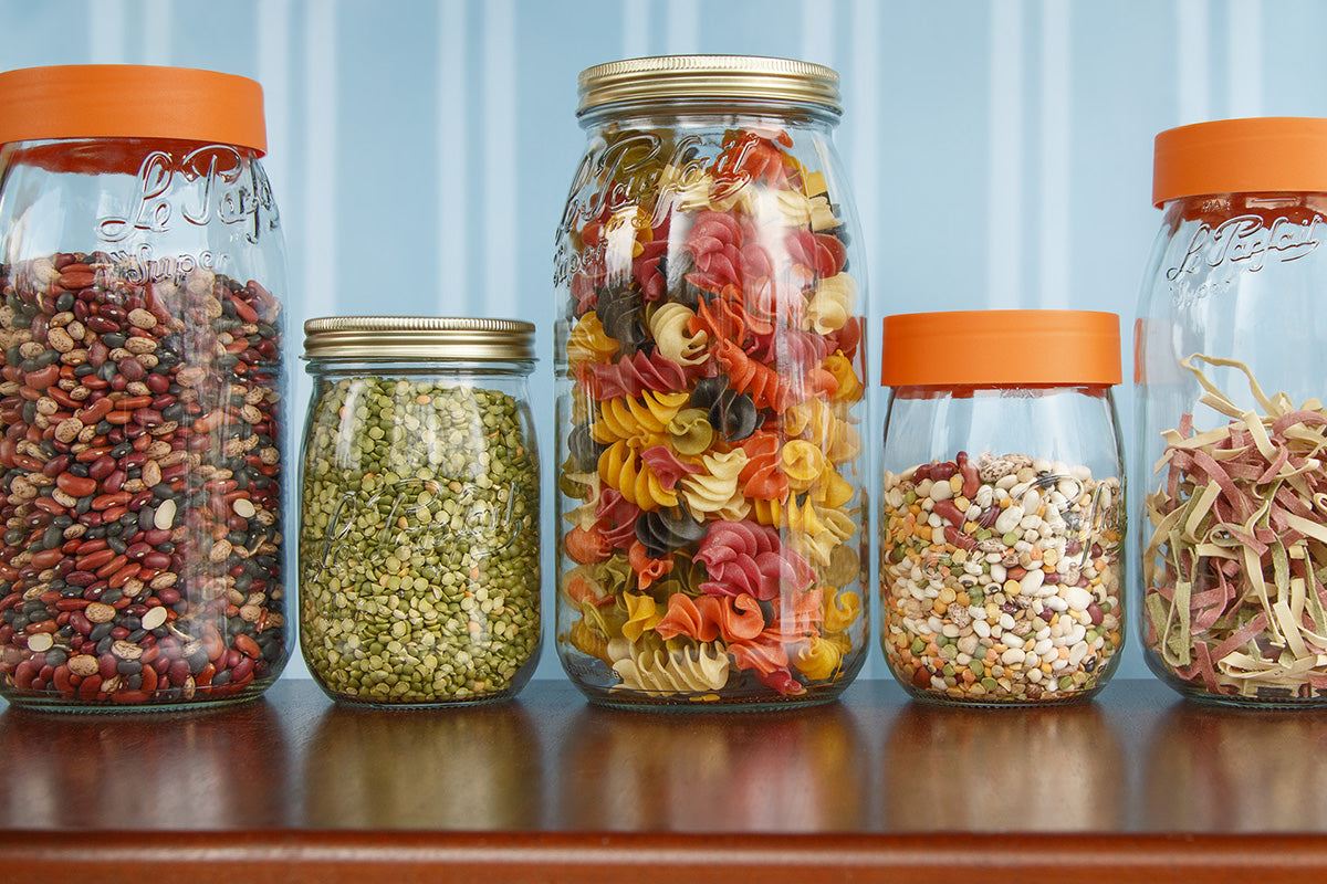 Large 115mm ORANGE Screwtop Lid to suit Le Parfait storage jars - LID only Jar not included