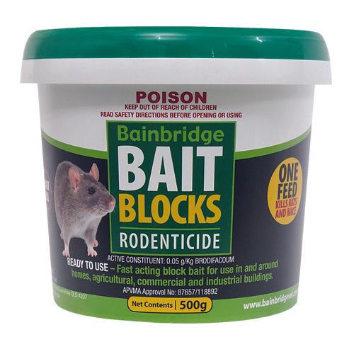 Rodent Bait Blocks Brodifacoum 500g