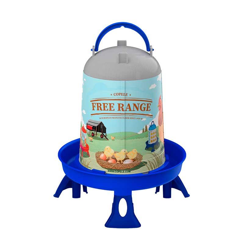 Eco Poultry Drinker "Free-Range" with Legs 5L - Blue