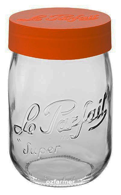 1000ml Le Parfait Storage Jar with Orange Screwtop Lid