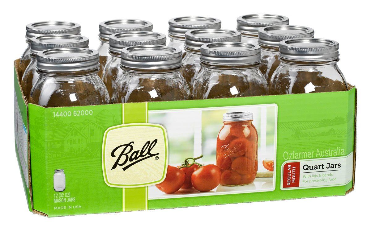 12 x Quart  32 oz REGULAR Mouth Jars and Lids Ball Mason