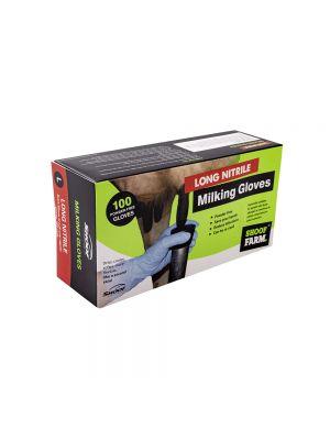 Milking Gloves Long Nitrile - Large