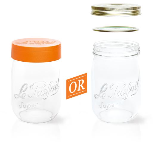 2000ml Le Parfait Storage Jar with Orange Screwtop Lid