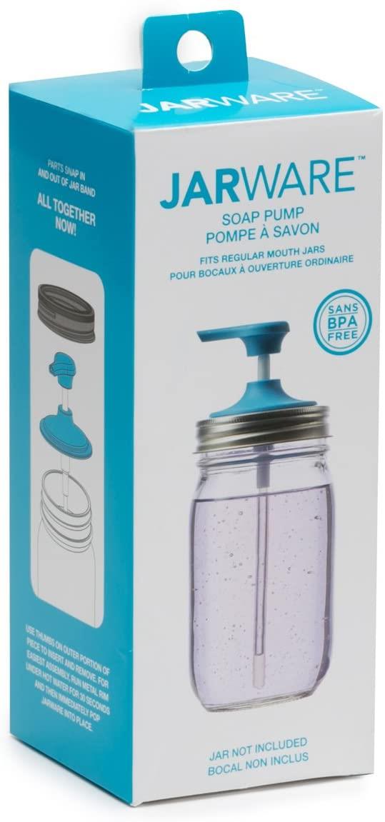 Jarware Soap Pump for Regular Mouth Mason Jars | Blue