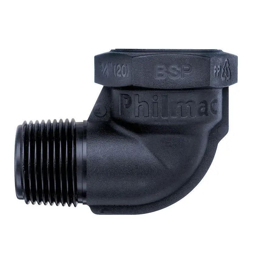 Philmac Irrigation Elbow Poly Male x Female 3/4" 20mm