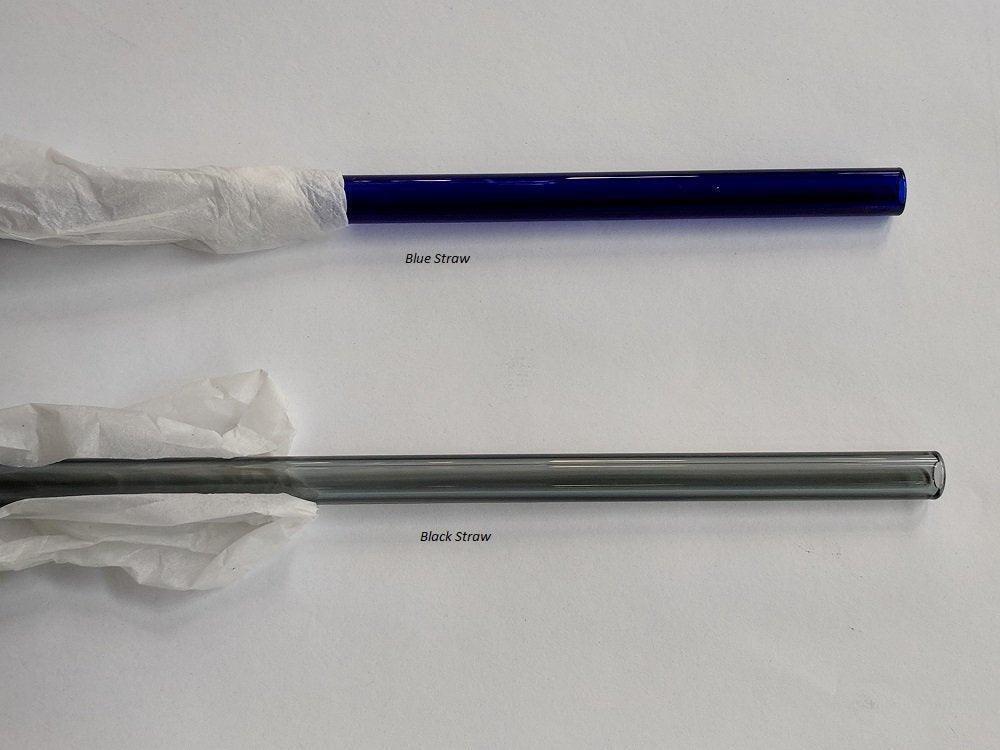 Bent Glass Drinking Straw 9mm - Blue