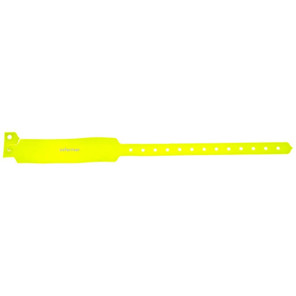 Neck Bands PVC Button Lock for Lambs / Kids 50pk Yellow